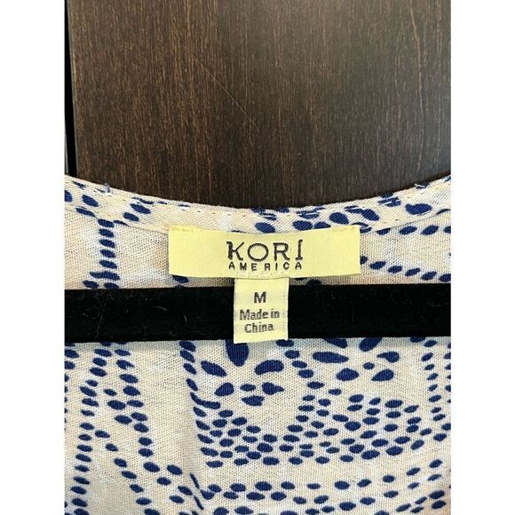 Kori America Blue & Cream Dress Medium - Picture 3 of 5